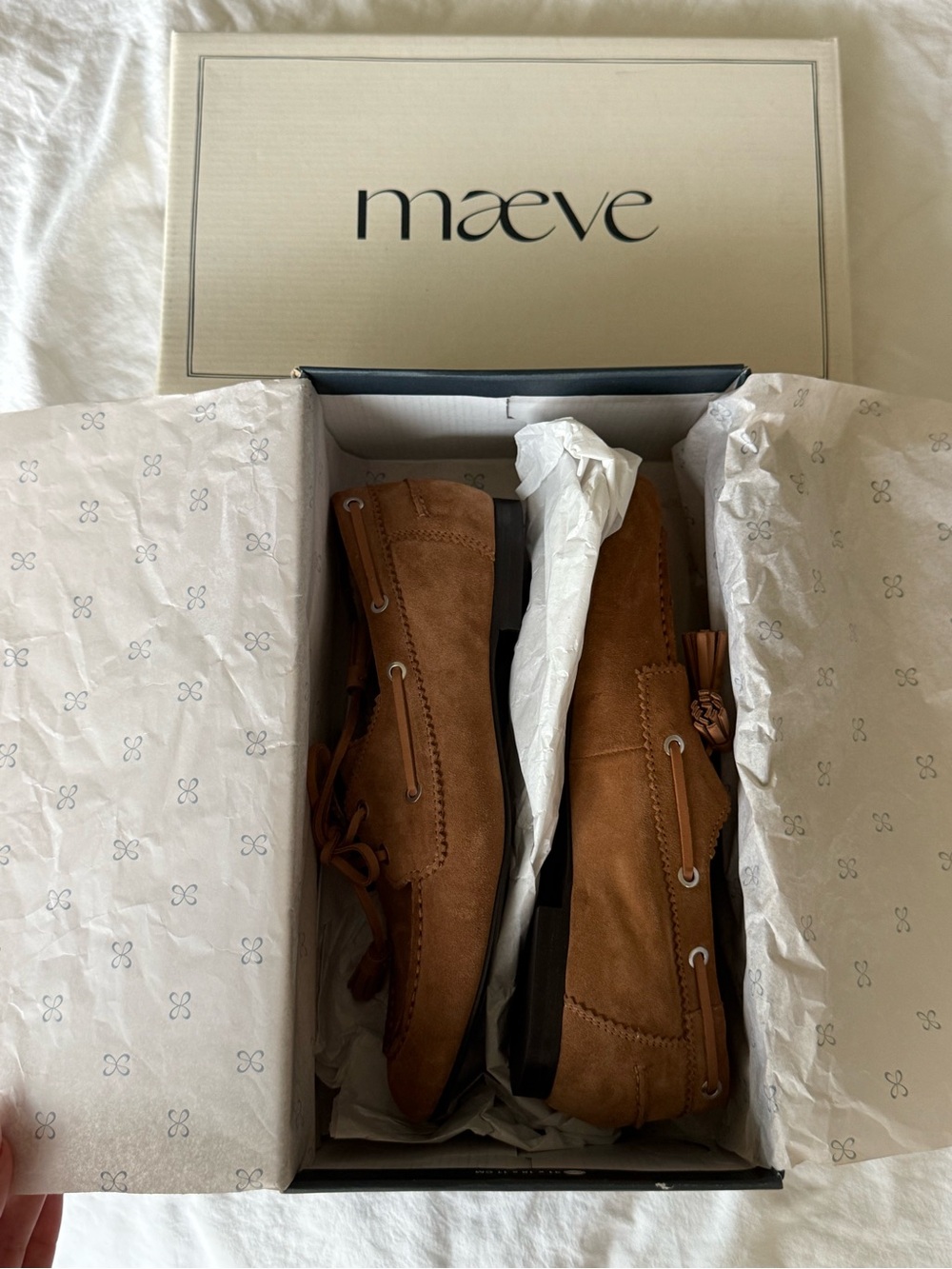 Maeve Suede Tassel Boat Shoes